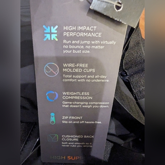 Torrid Sports Bra Wire-Free Hi-Impact Zip-Front , 42DD New - Picture 10 of 11